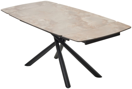 Стол RIVOLI 140 GLOSS AMBER JADE SOLID CERAMIC, BLACK