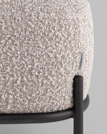 Пуф Стоун ткань букле серо-бежевый