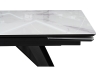 Стеклянный стол Дарвин 140(200)х80 белый мрамор, черный
