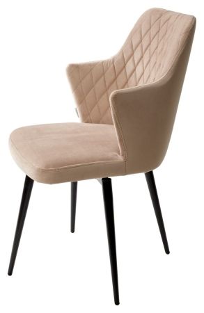 Стул HERMAN 360 градусов, бежевый #5 велюр, черный каркас