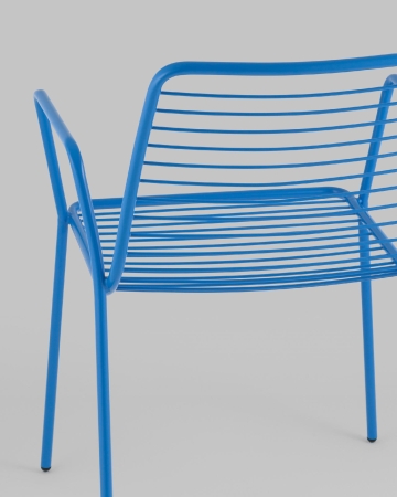 Стул с подлокотниками Дели металл голубой