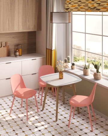 Стул Fog с подушкой пластик пыльно-розовый Стул Fog с подушкой пластик пыльно-розовый