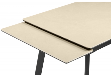 Керамический стол Норман 120(180)х80 okara light yellow, черный