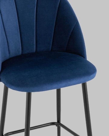 Стул полубарный Логан SN велюр синий