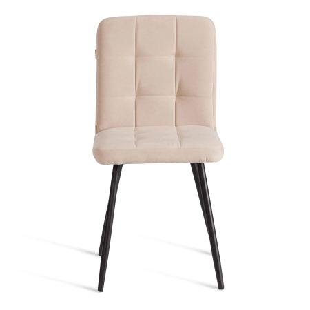 Стул обеденный Medeo бежевый, ткань и металл, мягкое сиденье, без подлокотников Стул обеденный Medeo бежевый, ткань и металл, мягкое сиденье, без подлокотников