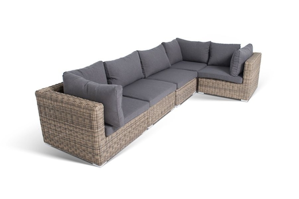 Трансформирующийся диван "Лунго" из искусственного ротанга, цвет соломенный