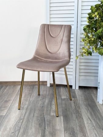 Стул ELLI BLUVEL-40 бежевый велюр, золотой каркас