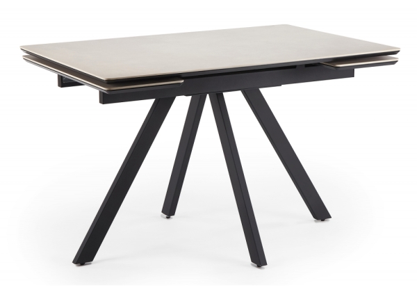 Керамический стол Вилли 120(180)х80 сarmen light grey, черный