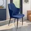 Стул с подлокотниками Hunt, бархат синий, черный конус