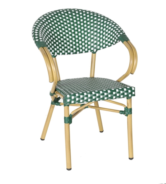 "Грас" плетеный стул из искусственного ротанга, зеленый