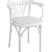 Деревянный стул Венский белый с мягким сиденьем из экокожи