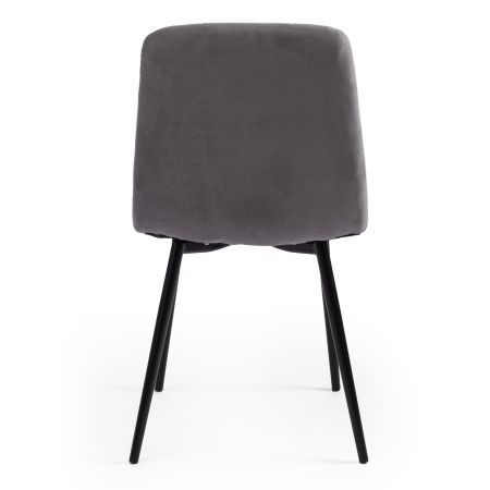 Стул CHILLY MAX велюр и металл, 45х54х90 см, серый 25, черный