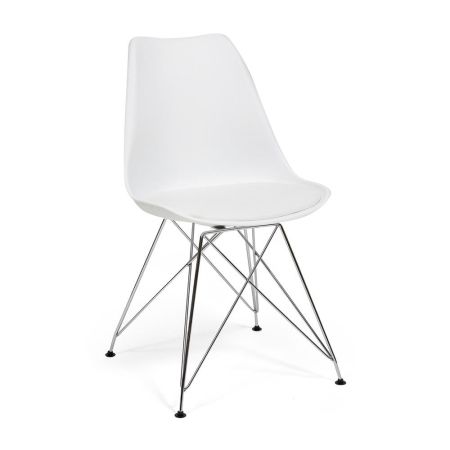 Стул TULIP IRON CHAIR (mod.EC-123) металл и пластик, 54.5*48*83.5 см, белый