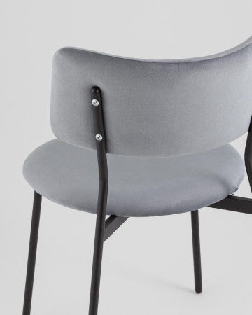 Стул Амелия велюр серо-голубой