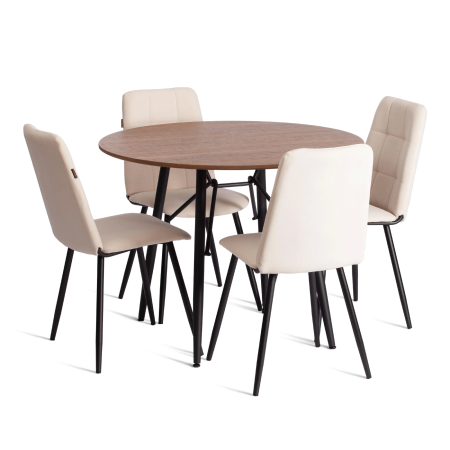 Стул обеденный Asti молочный с черными ножками Стул обеденный Asti молочный с черными ножками