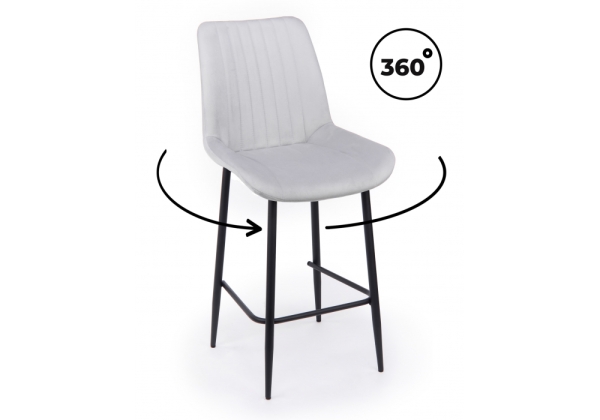 Барный стул Седа 360 светло-серый (zd 960), черный np
