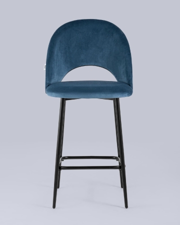 Стул полубарный Меган велюр пыльно-синий Стул полубарный Меган велюр пыльно-синий