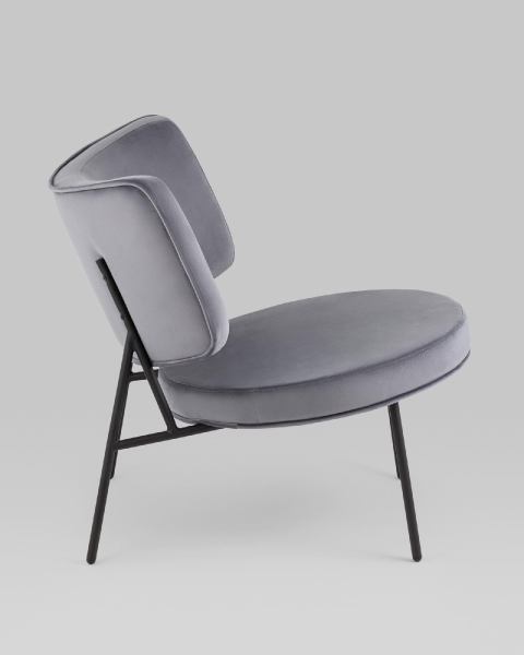 Кресло District Lounge велюр серый