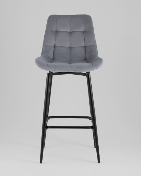 Стул барный Флекс с поворотным механизмом велюр велютто серый Стул барный Флекс с поворотным механизмом велюр велютто серый