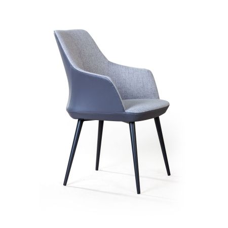 Стул с подлокотниками FRANK рогожка комби серый