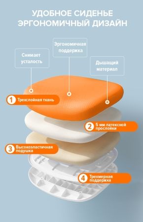 Детское кресло Kids 104 ткань оранжевый