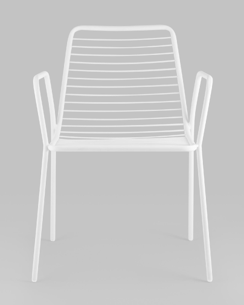 Стул с подлокотниками Дели металл белый