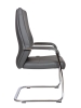 Кресло офисное Davos CF серый, экокожа и металл, мягкое сиденье, с подлокотниками
