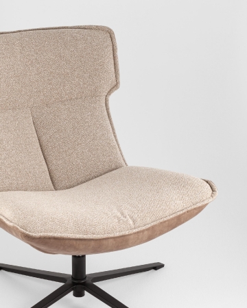 Кресло лаунж Sway бежевый с коричневым