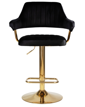 Стул барный CHARLY золотой, черный велюр MJ9-101