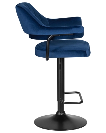 Набор 2 шт Стул барный CHARLY BLACK, синий велюр (MJ9-117)