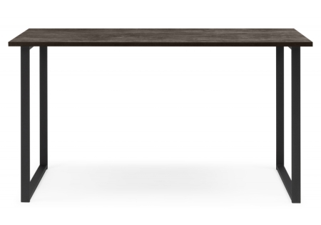 Стол деревянный Лиман 117 х 77 бетон темный, черный матовый