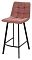 Полубарный стул CHILLI-QB SQUARE розовый #15, велюр / черный каркас (H=66cm)