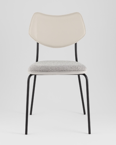 Стул обеденный Casey серый с серой экокожей