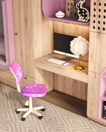 Кресло компьютерное детское ЛОЛО Starry Night пластик белый