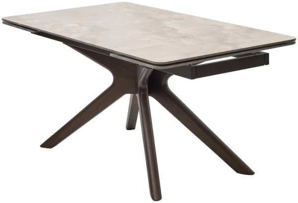 Стол EDER 160 GLOSS AMBER JADE SOLID CERAMIC, орех