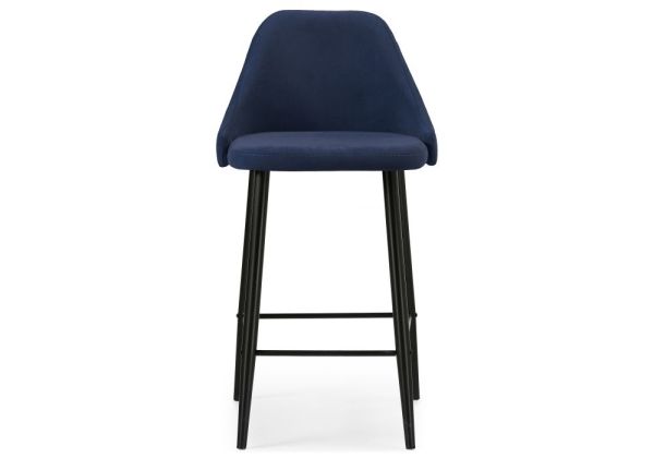 Барный стул Джама темно-синий, черный матовый