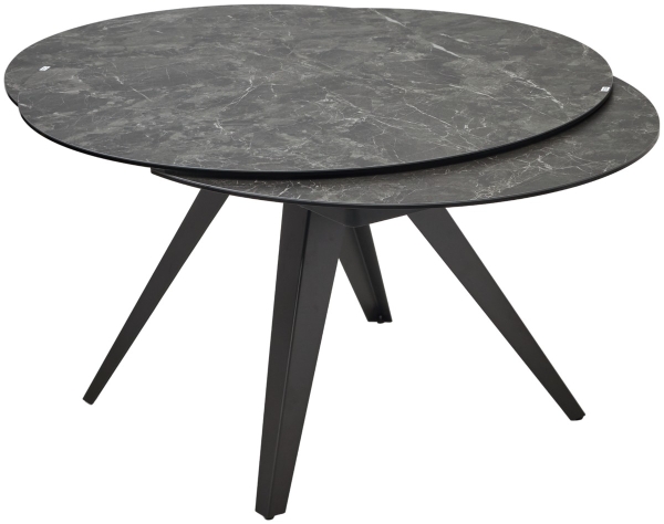 Стол AKSEL 130 цвет Mona Lisa Cерый мрамор, керамика, темно-серый