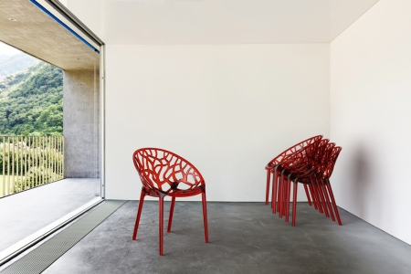 Кресло прозрачное Crystal красный