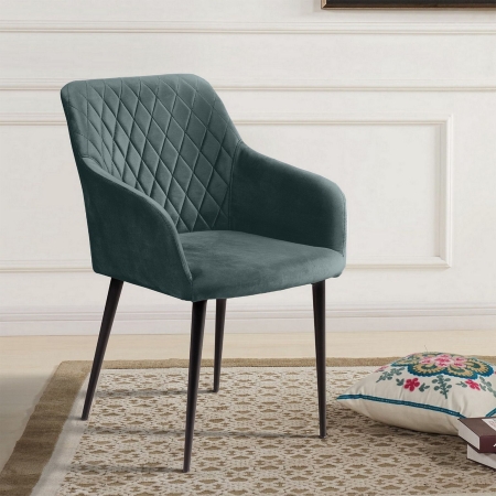 Стул с подлокотниками Robert бархат зеленый