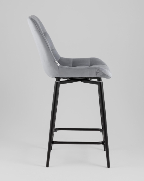 Стул полубарный Флекс с поворотным механизмом велюр велютто серый Стул полубарный Флекс с поворотным механизмом велюр велютто серый