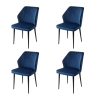 Стул SEATTLE-V синий #29 велюр, черный каркас