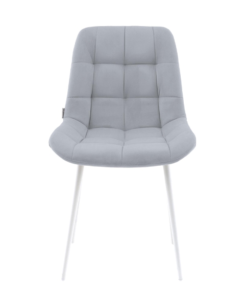 Стул Флекс N светло-серый белые ножки