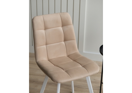 Стул на металлокаркасе Чилли бежевый, белый