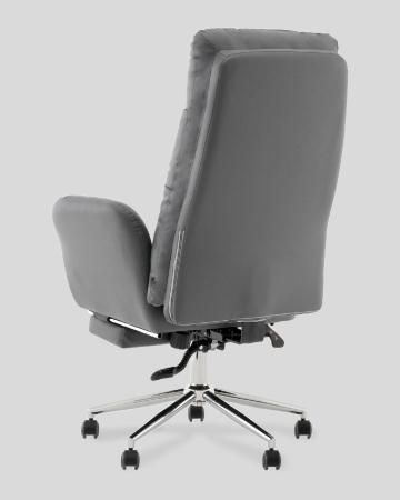 Кресло руководителя Solid TopChairs с оттоманкой серый