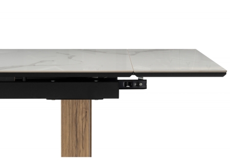 Керамический стол Бернардо 180x90 черный кварц, дуб монтана