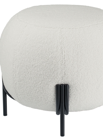 Пуф круглый Флойд белый экомех HUSH 000
