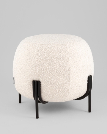 Пуф Флик new  ткань букле молочный