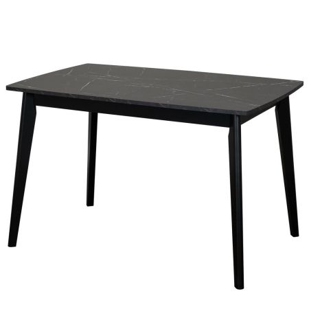 Стол Oslo раскладной 120-160x80x76см, мрамор неро, черный