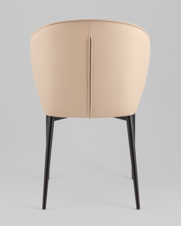 Стул обеденный Deia кремовая экокожа черные ножки 2 шт.