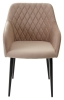 Стул BRANDY-X бежевый #5 велюр, черный каркас